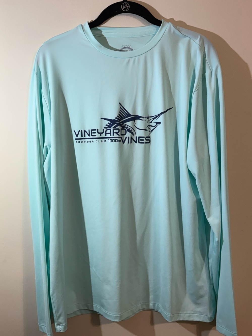 Vineyard Vines Men's Medium Long-Sleeve‎ Performance Shirt Light Aqua RashGuard